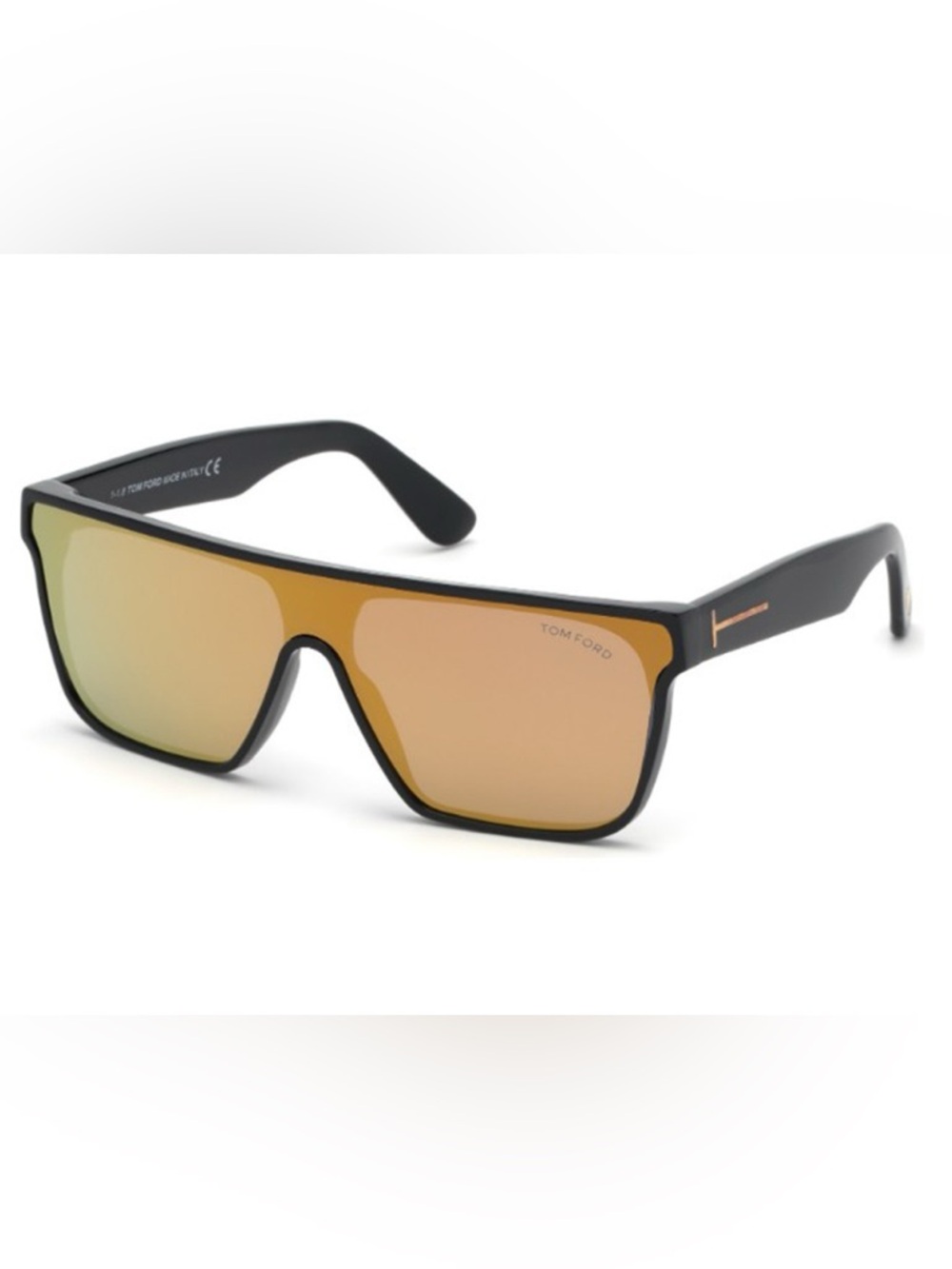 Tom Ford Black Frame Sunglasses with Amber Lenses